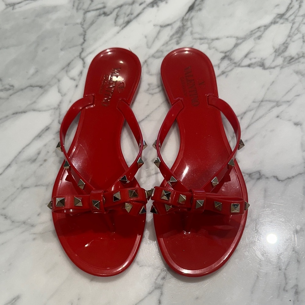 Valentino Red Studded Sandals